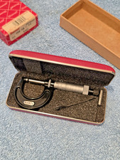 VINTAGE STARRETT NEW #436 -- 0-1in. MICROMETER IN ORIGINAL HARD CASE MADE IN USA picture