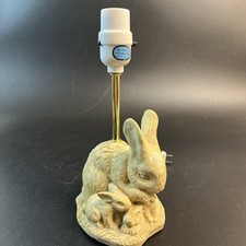 Vtg Bunny Rabbit & Baby Table Lamp Ceramic Nursery Cottagecore Farmhouse Country picture