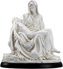 Pieta Statue - Michelangelo’S Pietà Replica Sculpture - Hand Painted Antique picture