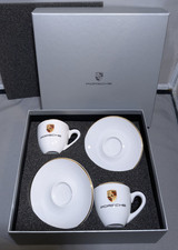 Porsche Driver's Selection Cup & Saucer Set of 2 Coffee Espresso Teacup - Unused picture