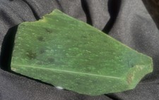 BC Jade Chrome Nephrite Wedge Cut 14.2 O's - 402 Grams Cassiar Reagon BC Canada picture
