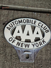 Antique AAA 1930's- AUTOMOBILE CLUB OF AMERICA - NEW YORK - LICENSE PLATE TOPPER picture