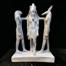 Ancient Egyptian Pharaonic Trinity Rare Statue Antique Pharaonic Mythology BC picture