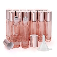 Kesell 10ml Glass Roller Bottles, 14-Pack Clear pink picture