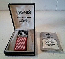 Rare Vintage American Flag NOS Colibri Electro-Quartz Lighter w/ Case NEW IN BOX picture