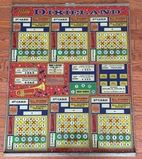 VTG Bally Dixieland Bingo Pinball Backglass Original Arcade Excellent Condition picture