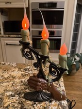 Vtg 12” Monster Ghoul Hand HALLOWEEN Light Up Candelabra Prop Decor - USED picture