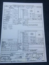 Laminated Photocopy Concorde Refuelling Sheet G-BOAC LHR 20th June 1976 picture