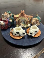 Vintage Young's Inc. Miniature 1997 Christmas Nativity Set 7pc Stable Set picture
