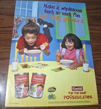 Campbell's Soup Dora The Explorer Jimmy Neutron Vintage Print Ad 2001 8x11 picture