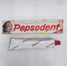 Vintage 1950’s Pepsodent Toothpaste with Irium In Original Box 5 oz w/Free Offer picture