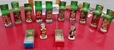 Vintage 1988-90 Ceramic Pere Noel International Christmas Santas Complete Set 12 picture