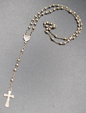 Vintage Silver-Tone Miniature Prayer Beads Rosary picture