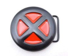 Marvel's X-MEN Red/Black Logo Metal w/ Enamel Accents BELT BUCKLE, Small picture