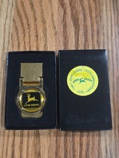 Vintage John Deere 150th Anniversary Gold Tone Money Clip Mint Cond * 1837-1987 picture