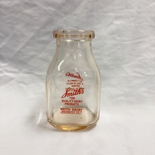 Vintage Smith Dairy Half Pint Milk Bottle Clear Glass picture