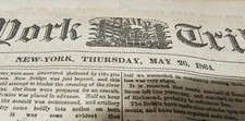 Antique New York Tribune Civil War Newspaper May 26, 1864 First 3 Pages picture