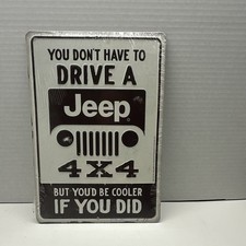 Jeep 4x4 Metal Wall Sign 12x8 