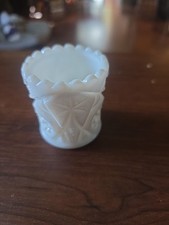 Beautiful Vintage Kemple Glass - White Milk Glass - Yutec Toothpick Holder picture