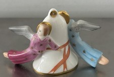 Vntg 1984 HEREND ANGEL BELL Ornament Neiman Marcus Exclusive Dated LA  picture