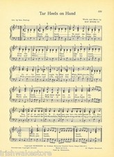 UNIVERSITY OF NORTH CAROLINA Vintage Song Sheet c1941 