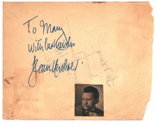 ACTORS JEAN HERSHOLT @ VANESSIA BROWN AUTOGRAPHS ON ALBUM PAGE 1946 N.Y.C. picture
