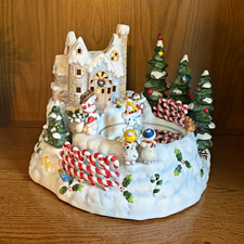 PartyLite Snowbell Musical Skating Rink Candle Holder P7651 Christmas Box VTG picture