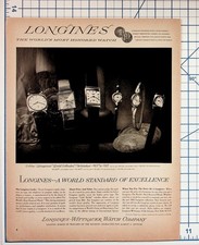 1963 Longines Gold Medal Watches Vintage Print Ad Wittnauer New York picture