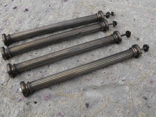 Antique 4 Brass Columns from Large Slate Clock Marked G.R. French? Length 24cm. picture