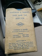 1 Whitman & Barnes Drill & Tap Selector Slide Rule Plymouth Michigan VTG picture