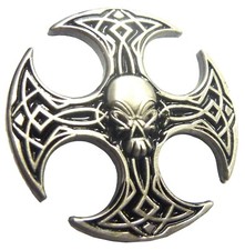 Axe Skull Cross HOG Biker Harley Motorcycle Hat Jacket Tie Tack Lapel Pin picture