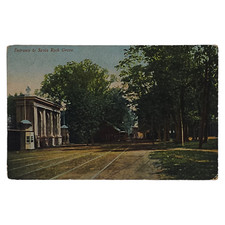 1909 Entrance to Savin Rock Grove Postcard Vintage Trolly Connecticut picture