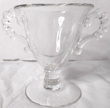 Imperial Glass Ohio Oval Candlewick Clear Open Sugar Bowl Footed Handles 4 1/4