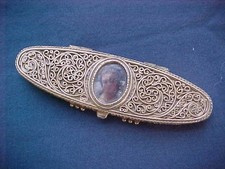 Vintage Estee Lauder Compact Solid Perfume Filigree w/Woman Portrait picture