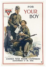 Original WWI US YMCA Poster - For Your Boy WMCA - Arthur William Brown picture