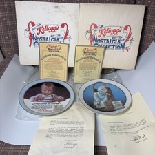 Kellogg's Nostalgia 1991 & 1992 Collector Plates, Numbered. Lot Of 2 W/COA & Box picture