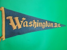 Antique 1920s 1930s Washington DC Wool Felt Pennant Sewn Applique 23” picture