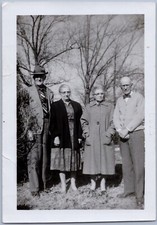 2 Older Men 2 Older Women Standing Outdoors, Wytheville VA 1961 BW Photo picture