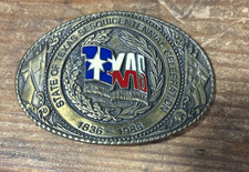 ⭐ Texas Sesquicentennial Brass Belt Buckle 1836–1986 Commemorative Vintage picture