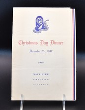 Vintage 1942 Christmas Day Dinner Menu - Navy Pier - Chicago, Ill - WWII picture