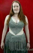 Medieval Chainmail Aluminum Butted Bra and Skirt Knight Armor for Women & Girls picture