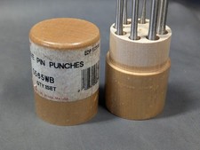 Vintage 8pc. The L.S. STARRETT Co. #S565WB Drive Pin Punch Set in Wood Case USA picture