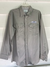 VTG 1960s GREYHOUND BUS MAIER-LAVATY GRAY WORK SHIRT LONG SLEEVE 16½ -34 UNIFORM picture