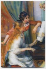 3-D Two Young Girls at the Piano by Pierre Auguste Renoir Lenticular 3D Postcard picture