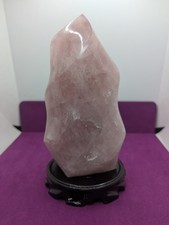 3.5LB Natural pink rose Flame spiral Quartz Crystal Mineral Healing with Stand picture