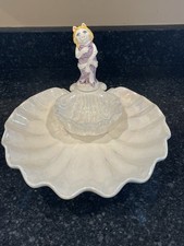 RARE VTG 70s Sigma Muppets Miss Piggy Ceramic Iridescent Shell Chip & Dip Bowl picture