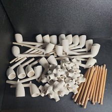 66p McDougall Scotland 18-1900 Pipe Ceramic White Bisque Display Use Paint Craft picture