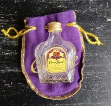 Vintage Small Purple Crown Royal Bag & Empty 50ml Bottle picture