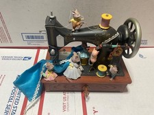 Vtg Enesco Sewing Machine with Mice Music Box 