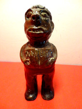 Marie Rogers Signed Man Holding Holy Bible Folk Art Pottery (8 by 3 by 3